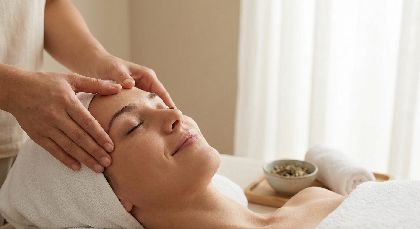 Masáž hlavy, tváre, dekoltu a rúk